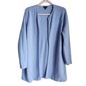 Talbots Sweater Women's XLP XL Petites Blue Longline Open Cardigan